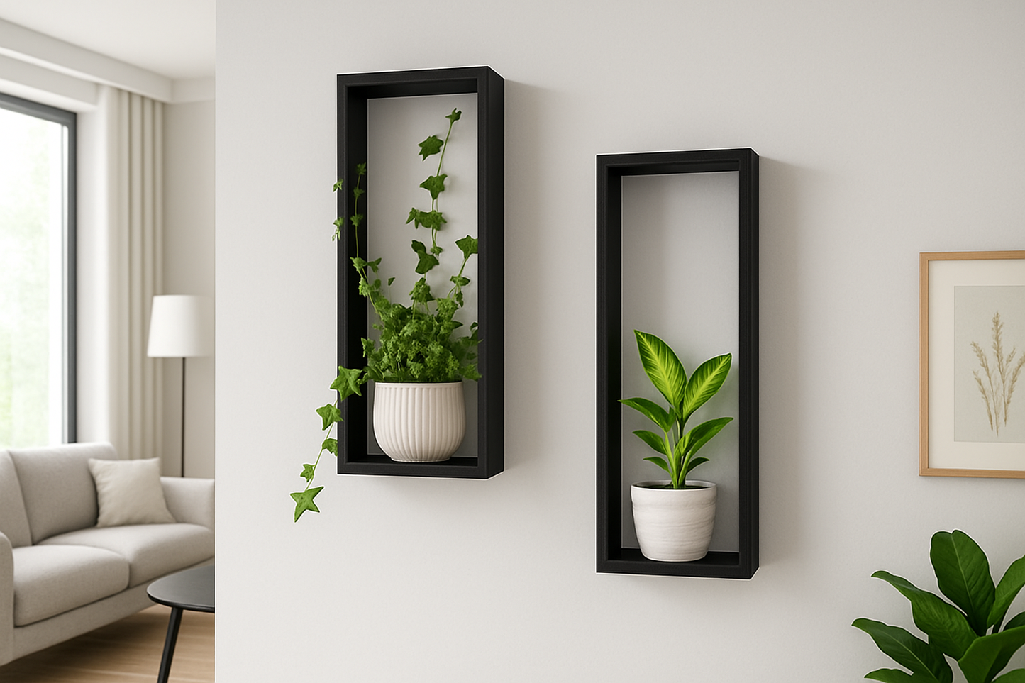 “Minimalist rectangular wall-mounted wood shelf for home décor”