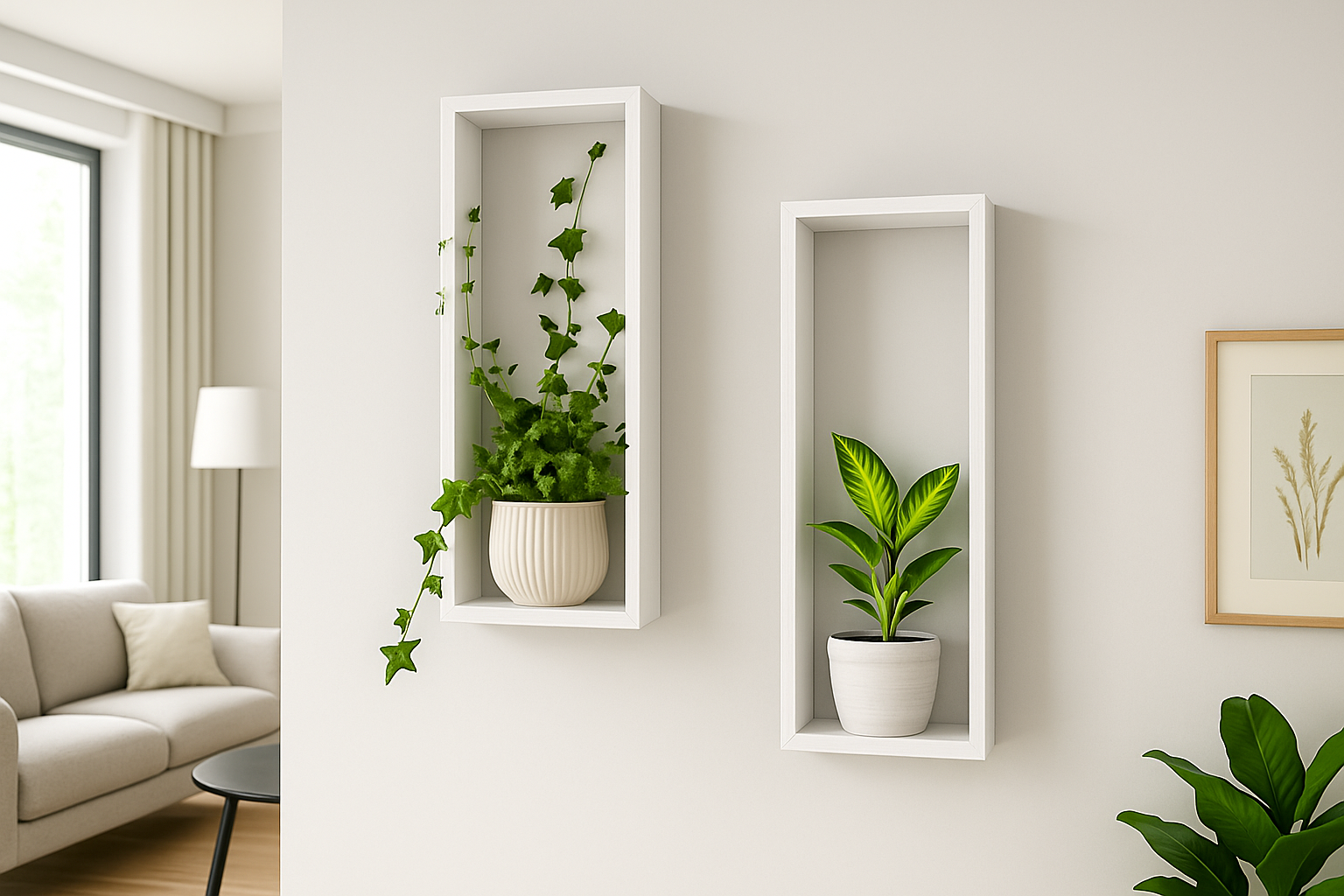 “Minimalist rectangular wall-mounted wood shelf for home décor”