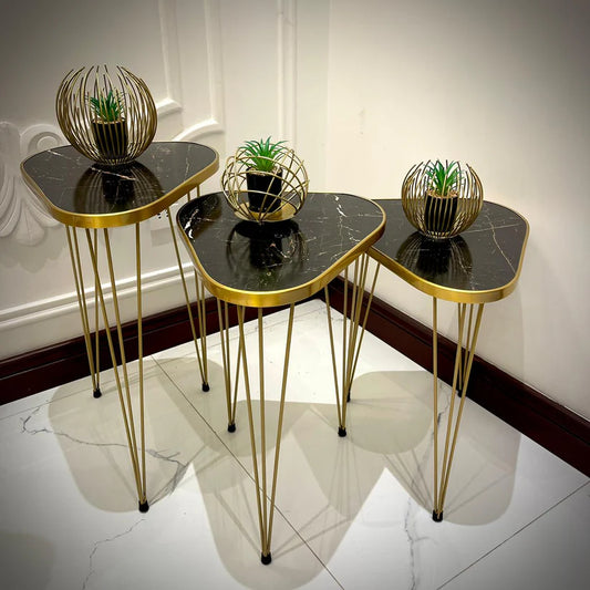 Elegant Round Coffee Tables – Nesting End Table & Side Table Set for Stylish Living