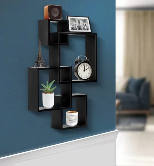 Set Of 4 Cube Intersecting Shelf | Modern Wall Shelf