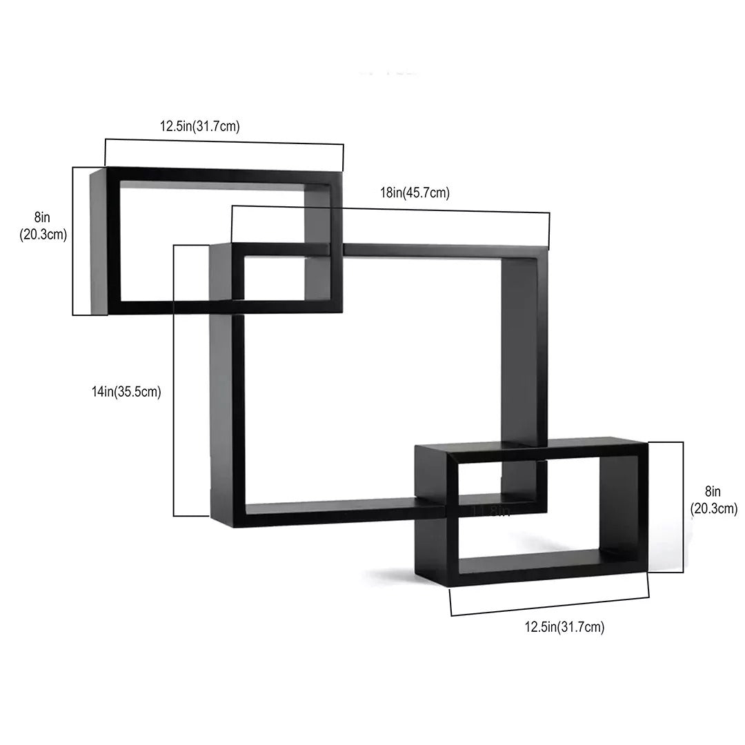 3 Boxes Intersecting Wall Shelf | Modern Wall Shelf