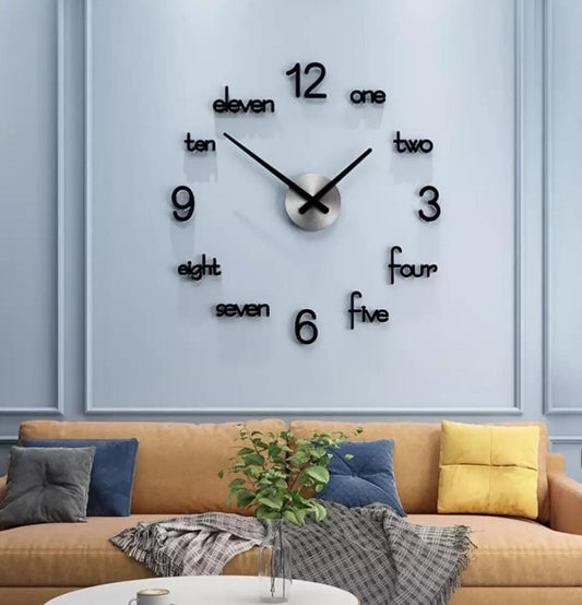 Wall Clock 3D 24 inch Wooden Wall clock