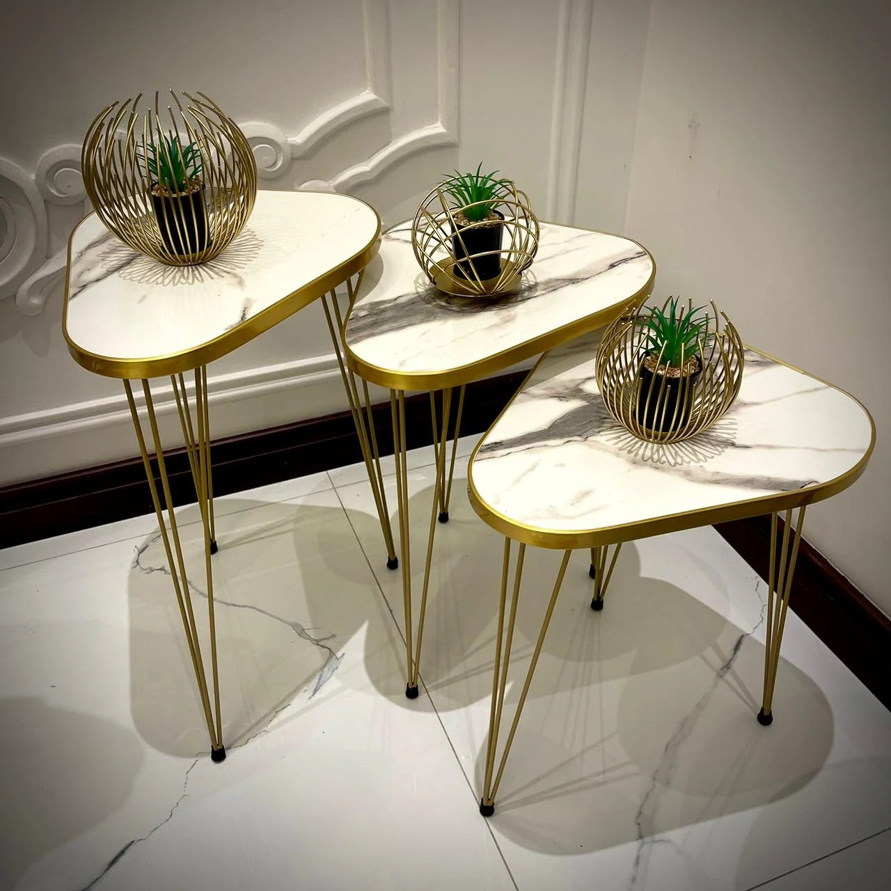 Elegant Round Coffee Tables – Nesting End Table & Side Table Set for Stylish Living