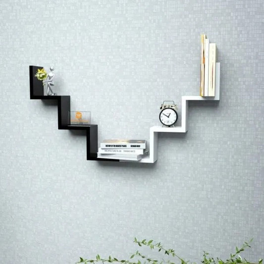 Set Of 2 W Shape Wall Shelves | Modern Shelves for Home