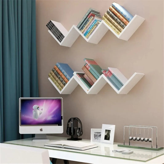 Set Of 2 W Shape Wall Shelves | Modern Shelves for Home
