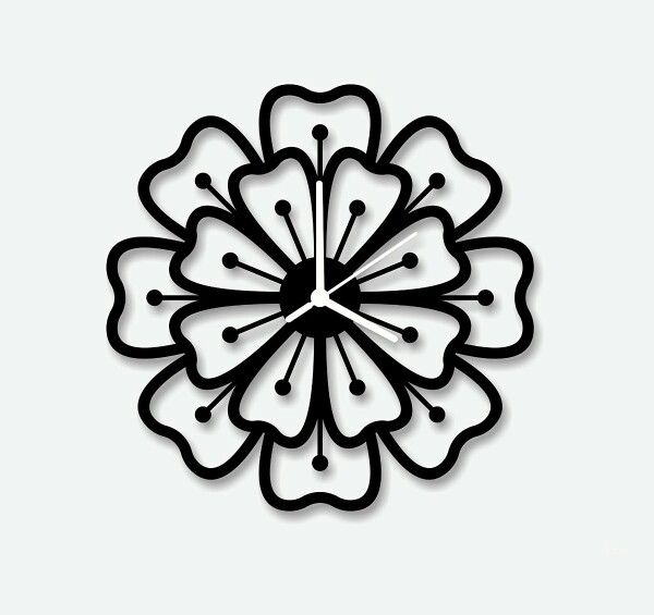 Modern Black Flower Wall Clock | Silent Non-Ticking Decorative Timepiece