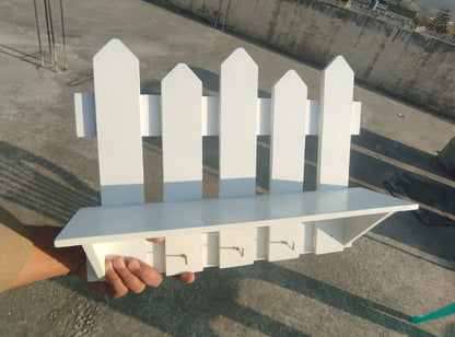 Beautiful White Wall Shelf With Key Holders