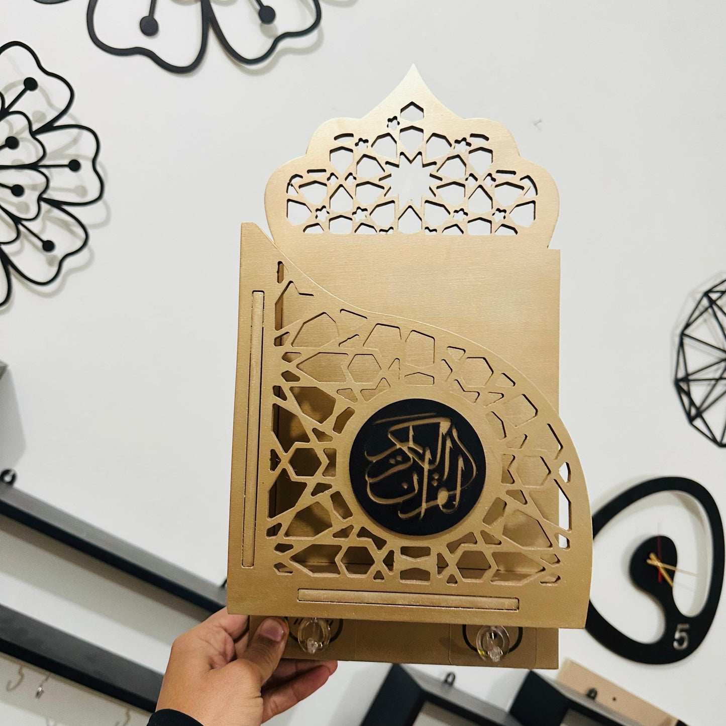 Beautiful Quran Box With Tasbih Hanger | Wall Mounted Quran Box