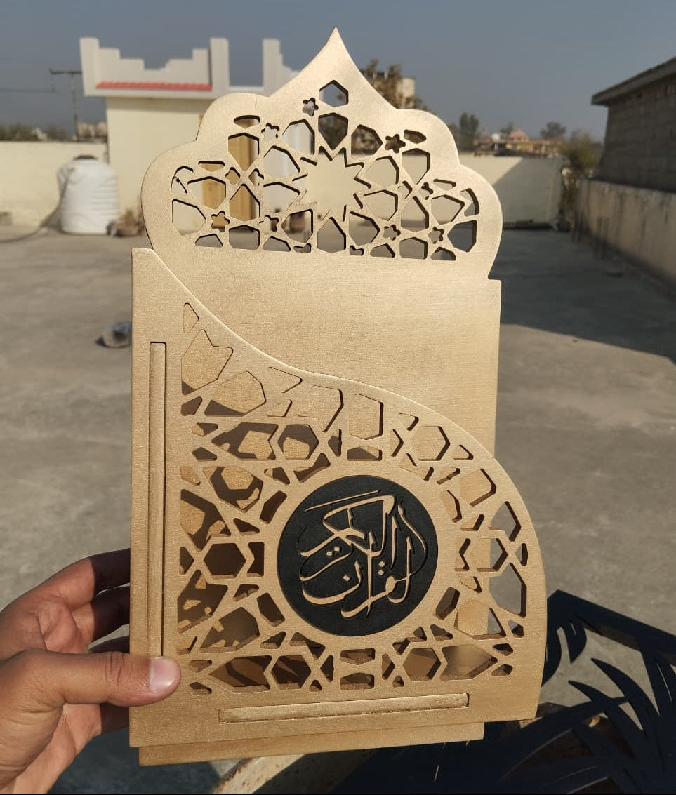 Beautiful Quran Box With Tasbih Hanger | Wall Mounted Quran Box