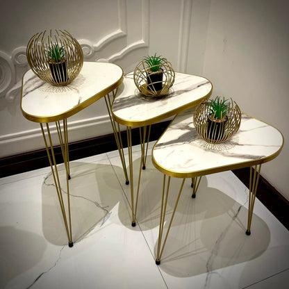 Elegant Round Coffee Tables – Nesting End Table & Side Table Set for Stylish Living
