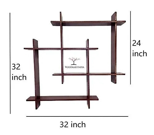 Two Square Interesting Floating Wall Shelf |  Modern Wall Shelf