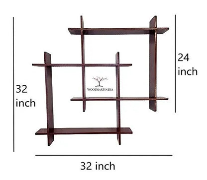 Two Square Interesting Floating Wall Shelf |  Modern Wall Shelf